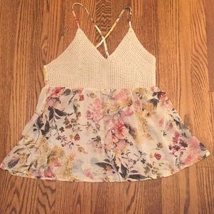 Crotchet Floral Tank